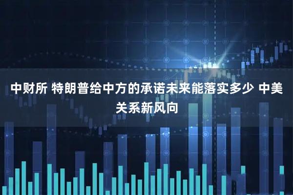 中财所 特朗普给中方的承诺未来能落实多少 中美关系新风向