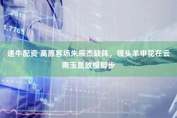 速牛配资 高原客场朱辰杰缺阵，领头羊申花在云南玉昆放慢脚步